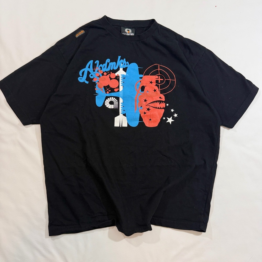 Akademiks T-Shirt Men XL Black Vintage Y2K Unsung Warriors Graphic Tee